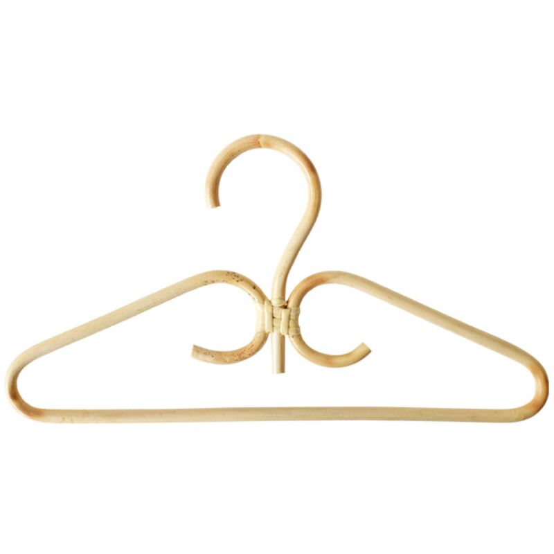 foto del prodotto pezzi grucce in rattan naturale intrecciate a mano con 3 ganci per abiti, abbigliamento, negozio, decorazione 40x20 cm sollbry