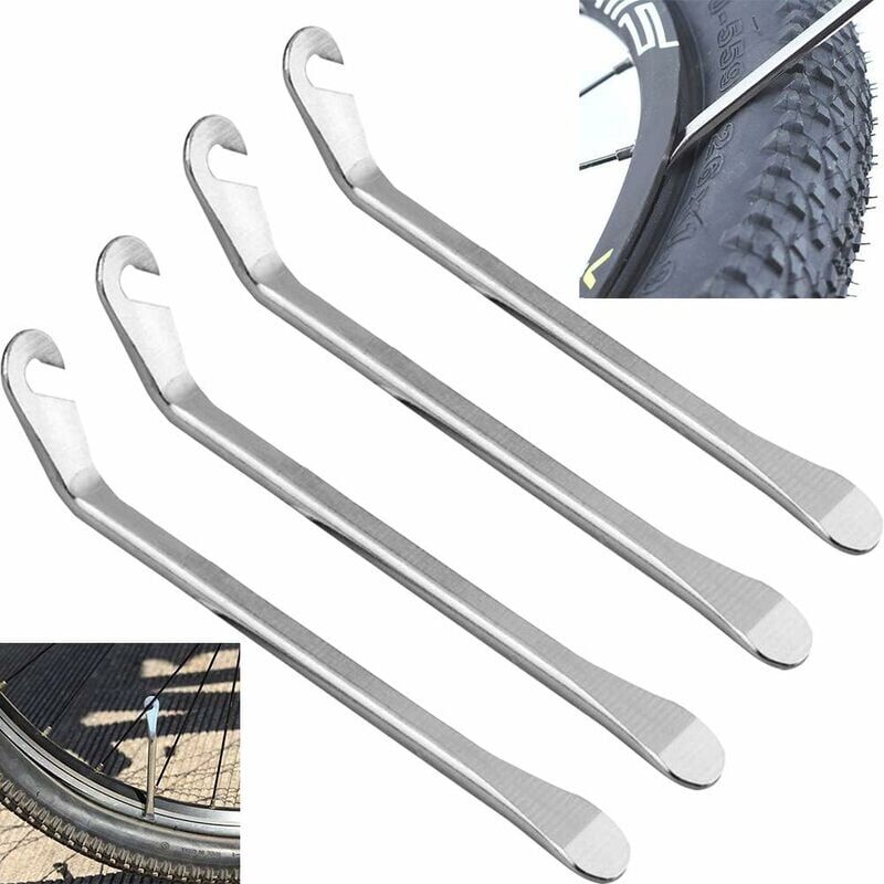 foto del prodotto pezzi leva per pneumatici in metallo pala leva per pneumatici attrezzi per pneumatici per bici ganci strumento per la rimozione del metallo dei