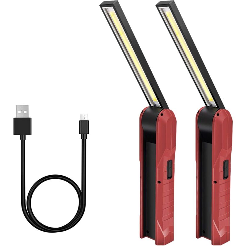 foto del prodotto pezzi luce da lavoro a led ricaricabile, 5 modalit lampada meccanica lampada torcia pieghevole con base magnetica lampada di ispezione per
