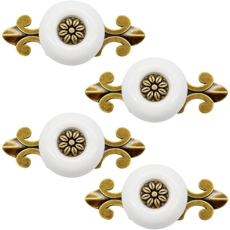 foto del prodotto pezzi maniglia in ceramica maniglia per porta vintage maniglia classica per mobile cassetto per cucina soggiorno camera da letto, con viti da 2,5 cm, bianco