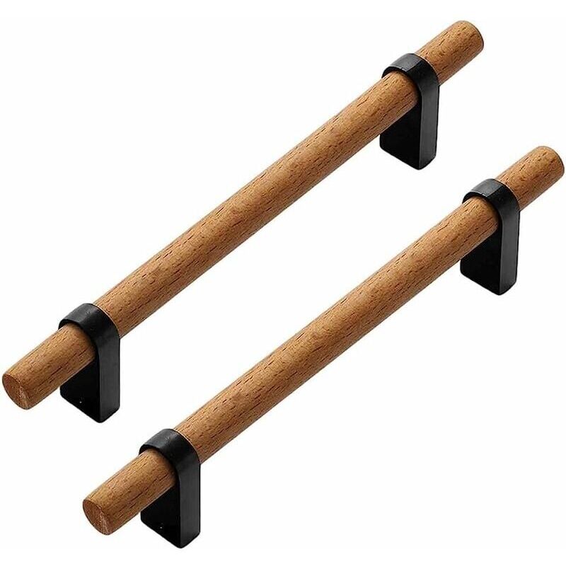 foto del prodotto pezzi maniglia per mobili maniglie per cassetti in legno maniglia per cucina lega di zinco legno massello a forma di t maniglia per porta per