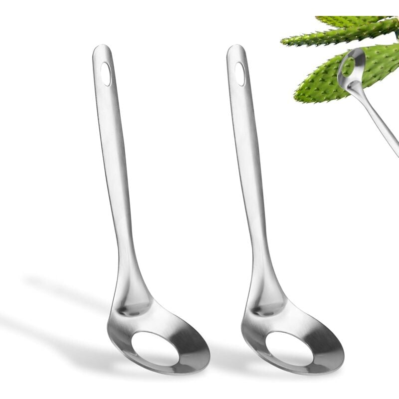 foto del prodotto pezzi pelapatate per cactus, utensile di qualità superiore in acciaio inox per pelare cactus con foro per cucchiaio, pratico strumento per preparare