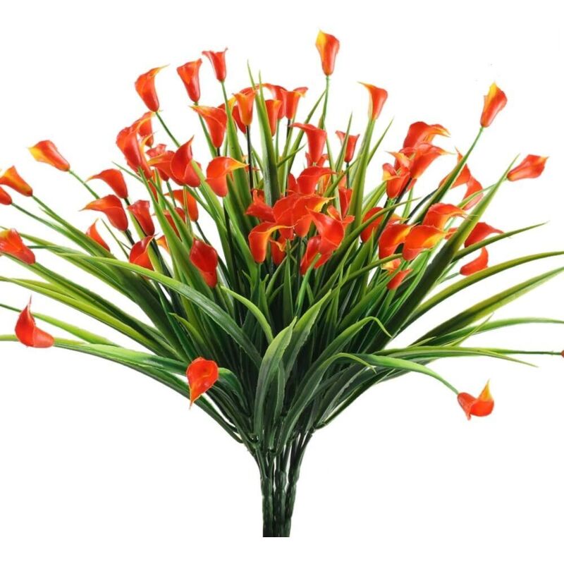 foto del prodotto pezzi pianta artificiale verde arbusti artificiali fiori artificiali piante finte di plastica rossa per la decorazione cespugli interni matrimonio