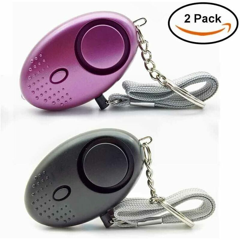 foto del prodotto pezzi portachiavi con allarme personale 140 db approvato dalla polizia mini portachiavi con allarme di autodifesa rumoroso con torcia allarme di