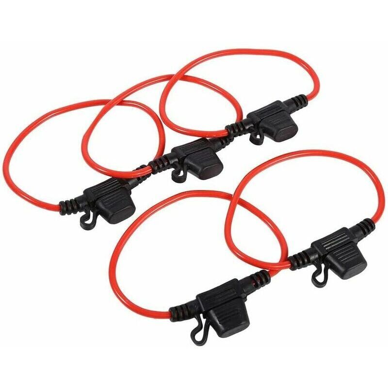 foto del prodotto pezzi portafusibili a lama media plug in impermeabile con filo, portafusibili a lama standard dc 12v 30a portafusibile a lama piatto per motore auto