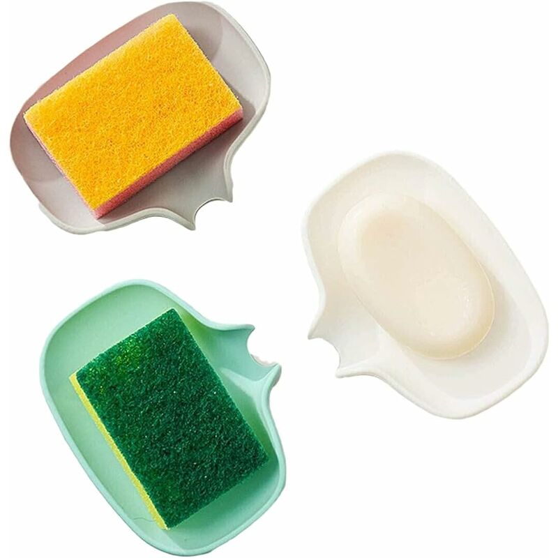 foto del prodotto pezzi portasapone per doccia, portasapone con scarico per controsoffitto bagno, doccia, cucina, mantenere il sapone asciutto e pulito, silicone 3