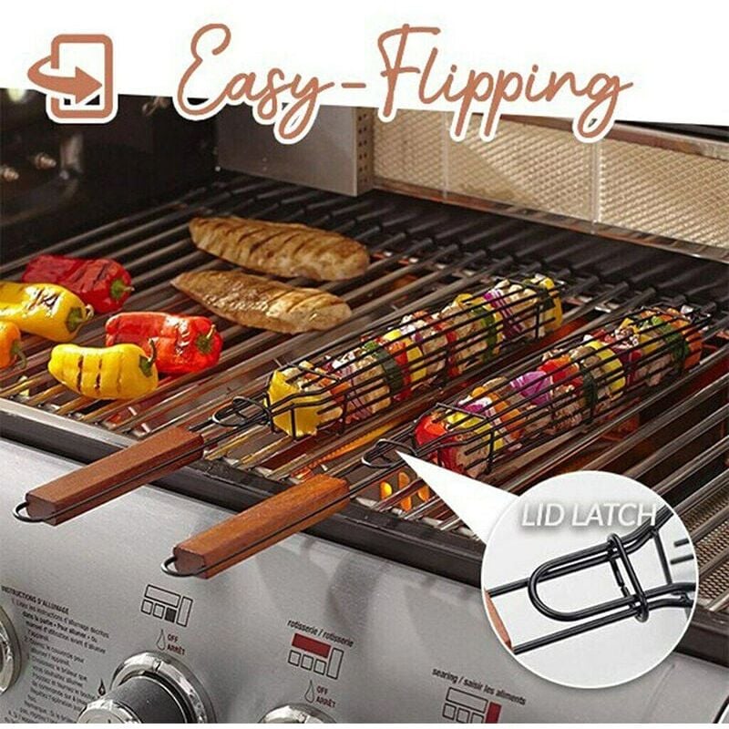 foto del prodotto pezzi rete per barbecue quadrata rete per barbecue portatile in acciaio inox clip per barbecue all aperto strumento per griglia accessori da cucina