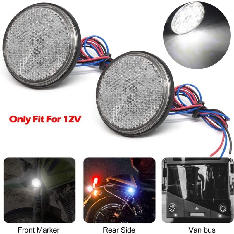 foto del prodotto pezzi riflettore led per moto, luci universali per rimorchi a led 12v fanale posteriore per rimorchio luce di ingombro a led per moto riflettore led