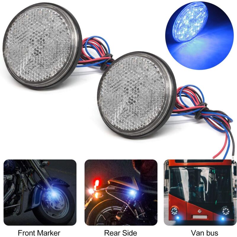 foto del prodotto pezzi riflettore led per moto, luci universali per rimorchi a led 12v fanale posteriore per rimorchio luce di ingombro a led per moto riflettore led
