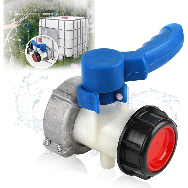 foto del prodotto pezzi rubinetto per serbatoio da 1000 litri adattatore per serbatoio da 1000 litri dn50 75 mm raccordo per serbatoio ibc rubinetto di scarico