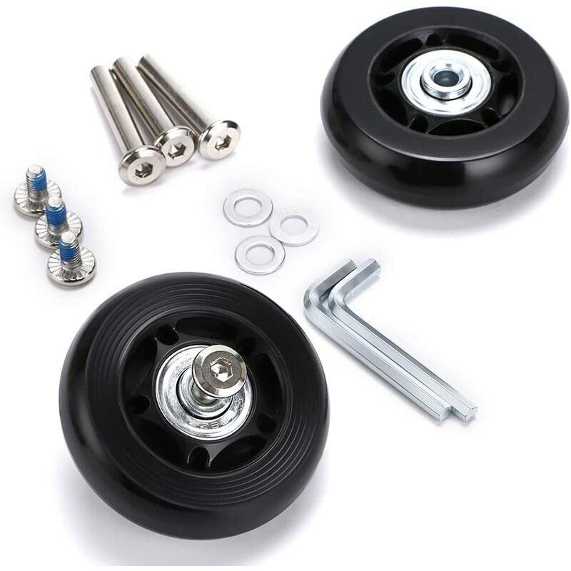 foto del prodotto pezzi ruote di ricambio per valigie cuscinetti per riparazione valigie 60 18mm, nero dpzo
