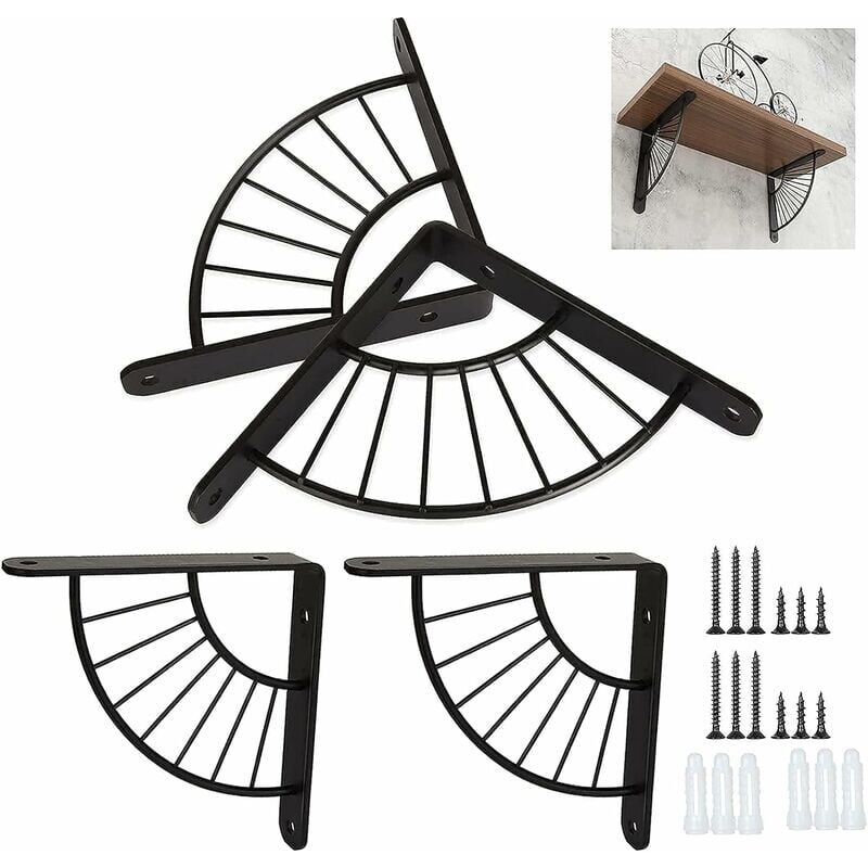 foto del prodotto pezzi staffa per mensola da parete nera 150 150 mm staffa per mensola in metallo resistente supporto per mensola da parete staffa per mensola da
