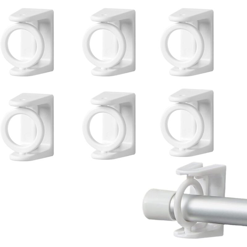 foto del prodotto pezzi supporti per aste per tende nessun gancio per tende da forare gancio per tende nessun gancio per tende da forare adatto a tutte le superfici lisce e piatte - bebusingoto