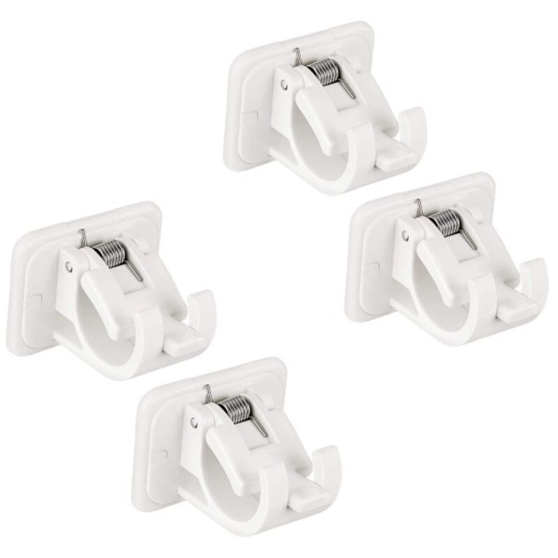 foto del prodotto pezzi supporto per asta per tenda autoadesivo, supporto per asta per tenda senza foratura, ganci per tendaggi, ganci per asta per asciugamani bianco