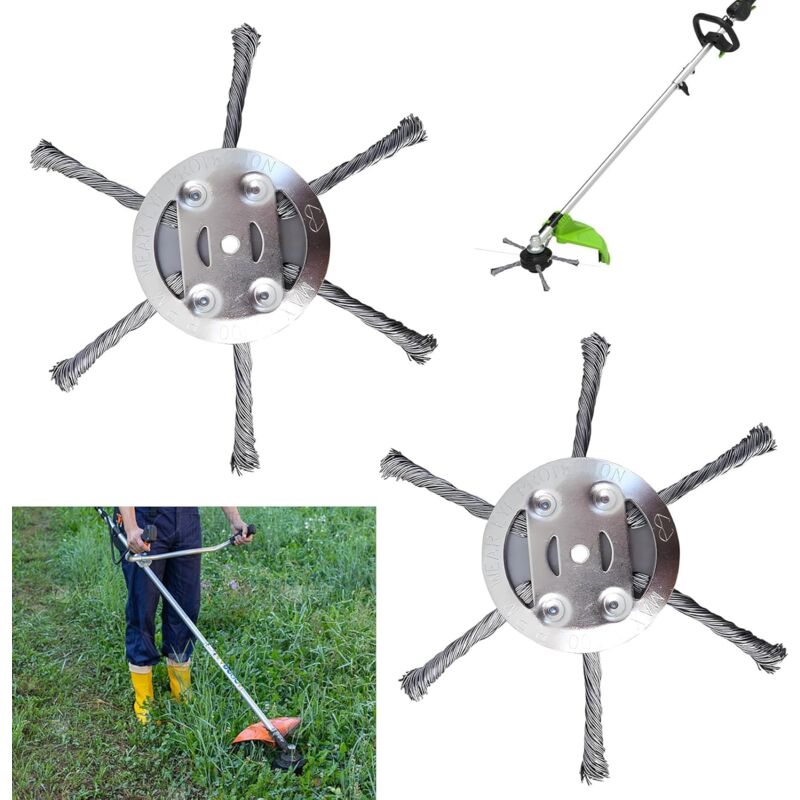 foto del prodotto pezzi tagliabordi in filo d acciaio, spazzola per erbacce per tagliabordi, accessori per decespugliatore, spazzola per erbacce per tagliabordi a