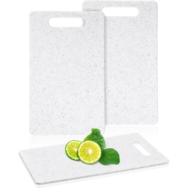 foto del prodotto pezzi tagliere piccolo per cucina, mini tagliere in plastica, lavabile in lavastoviglie, tagliere color granito per campeggio, cibo, frutta, verdura,