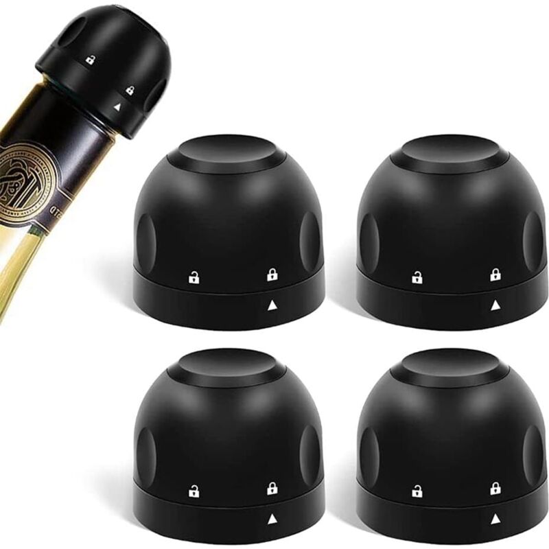 foto del prodotto pezzi tappi per bottiglia di champagne, tappi per bottiglia di vino rotanti in silicone, tappi per champagne in plastica a prova di perdite per vino,