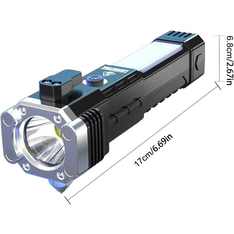 foto del prodotto pezzi torce elettriche ad alta luminosit strumenti magnetici multifunzione per auto con torcia elettrica martello di sicurezza per auto, torce