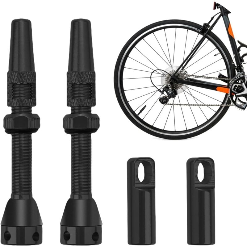 foto del prodotto pezzi valvole per bicicletta tubeless, valvola tubeless mtb universale da 44 mm con strumento di rimozione del nucleo nero sollbry