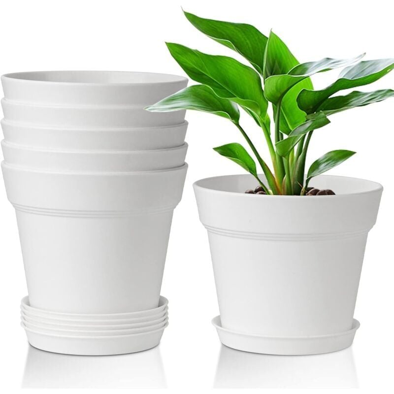 foto del prodotto pezzi vasi per piante in plastica sistema di irrigazione bianco con sfiato per interni ed esterni balcone giardino