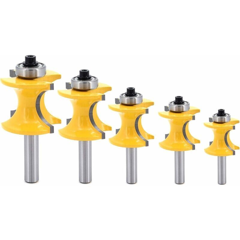 foto del prodotto pezzo 8 mm gambo toro con colonna perlina faccia fresa per sagomatura, fresa per lavorazione del legno raggio fresa 1 4 3 8 1 2 5 8 3 4, utensili per