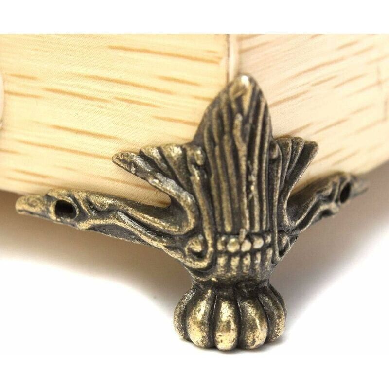 foto del prodotto pezzo di piccole gambe decorative in metallo per portagioie, tavolo con viti in stile vintage