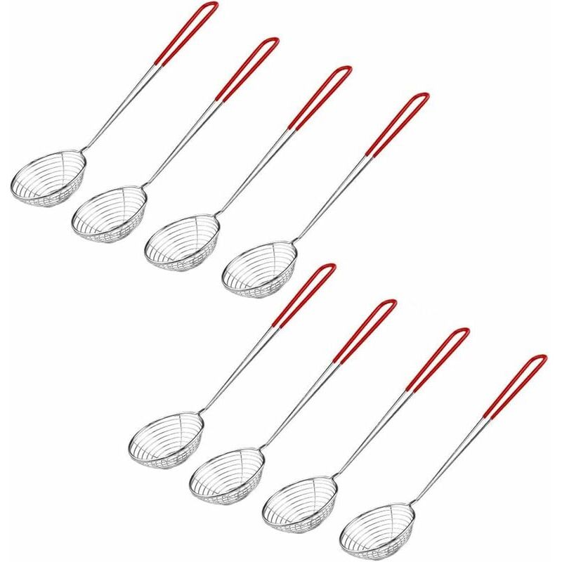 foto del prodotto pezzo di setaccio per fonduta, setaccio da cucina in acciaio inox con manici, maglia fine, pratico setaccio da cucina