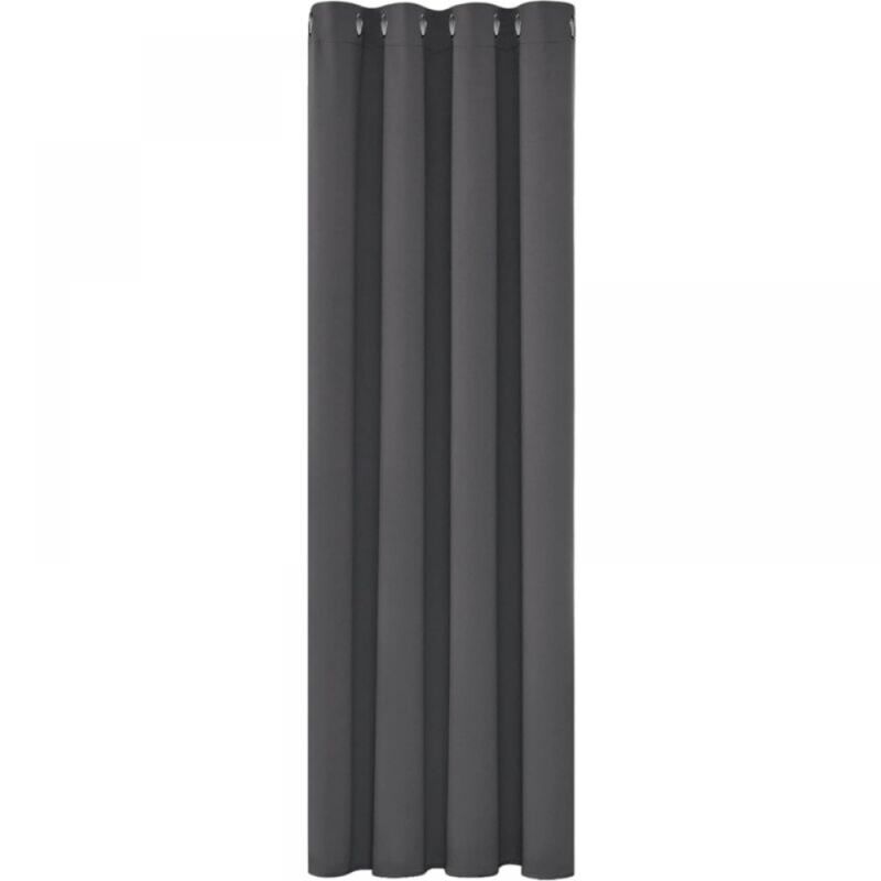 foto del prodotto pezzo di tende oscuranti termiche isolanti antifreddo, 150x200 cm design moderno con occhielli, grigio scuro