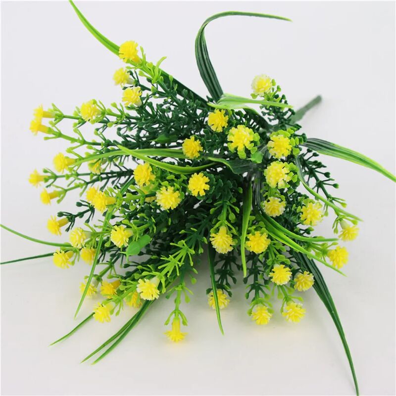 foto del prodotto pezzo gypsophila artificiale fiore colore giallo