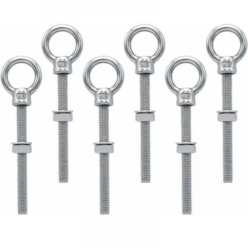 foto del prodotto pezzo, m8 x 80 mm, bullone ad occhiello m8 con filettatura metrica, acciaio inossidabile, per fissaggio e sospensione
