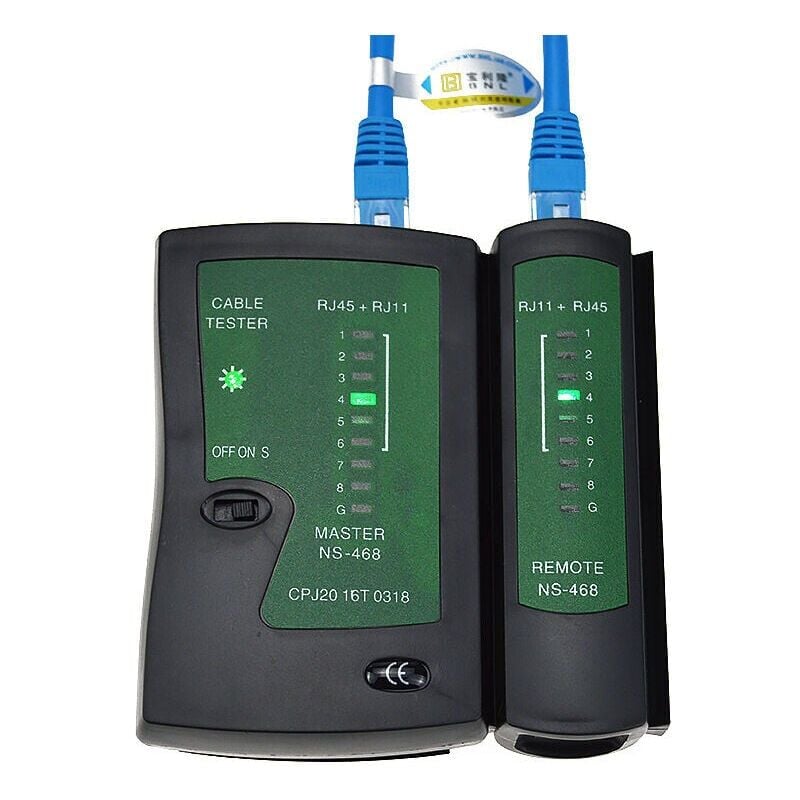 foto del prodotto pezzo nero tester di cavi rete rj11 rj12 rj45 tester di cavi rete rnis tester di cavi patch