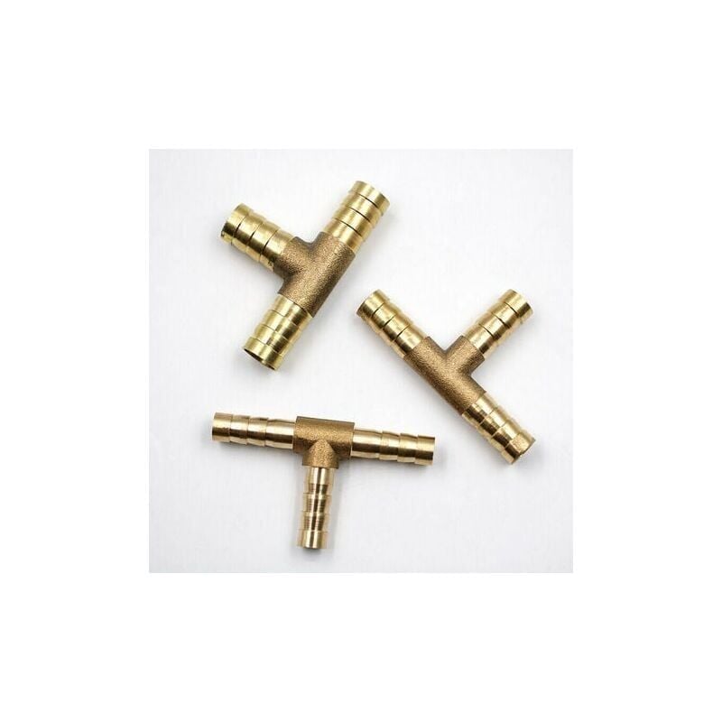 foto del prodotto pezzo t 8 mm raccordo connettore in ottone tubo flessibile linea per aria carburante acqua vuoto