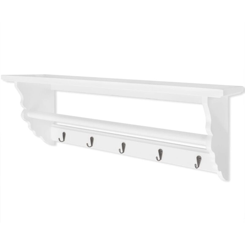 foto del prodotto pfdm appendiabiti bianco stile barocco 70x18x26 cm con 5 ganci dec024186