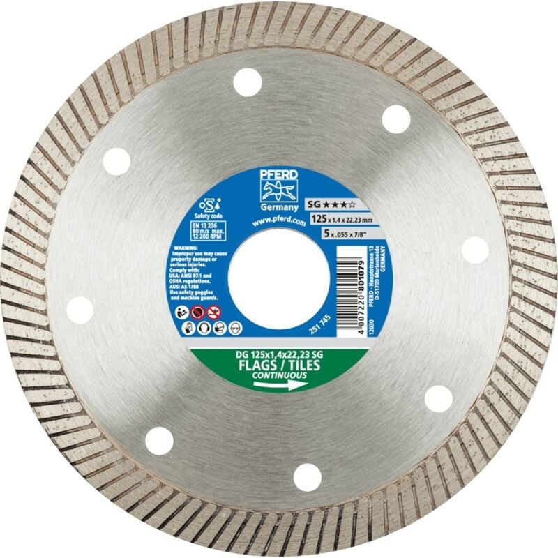 foto del prodotto pferd alesaggio del disco da taglio diamantato diamante.22.23mm 1,4mm 8mm