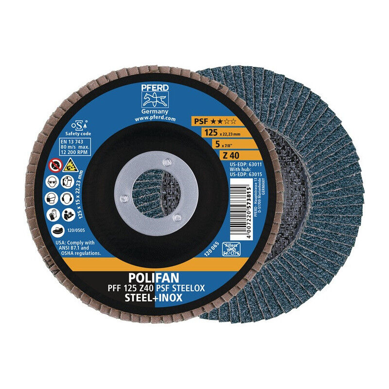 foto del prodotto pferd disque lamelles d.125mm k.40 fl.va inox zk z par 10 