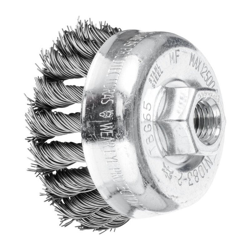 foto del prodotto pferd spazzola a tazza tbg 65 mm m14 filo in acciaio 0,50 per smerigliatrice angolare 43305001 1 pz.