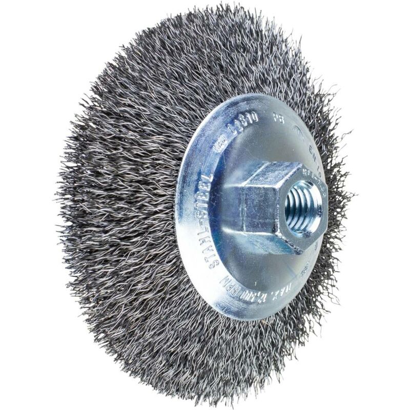 foto del prodotto pferd spazzola conica non affilata kbu 115 x 10 mm m14 filo in acciaio 0,35 per smerigliatrice angolare 43316021 1