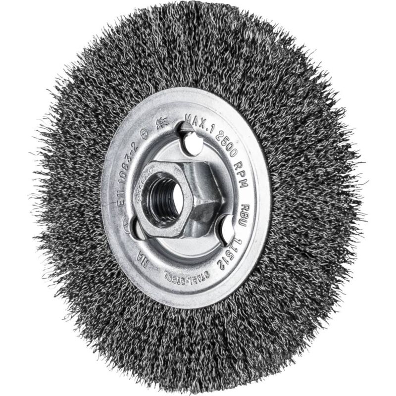 foto del prodotto pferd spazzola rotonda non zopft rbu 115 x 12 mm m14 filo in acciaio 0,30 per smerigliatrice angolare 43502201 1 pz