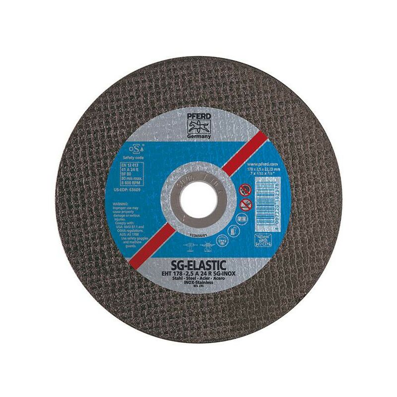 foto del prodotto pferd taglio disco sg elastic inox per la lavorazione di acciaio inox, x spessore. 115 x 1,6 millimetri, giusto modello, la velocit massima.