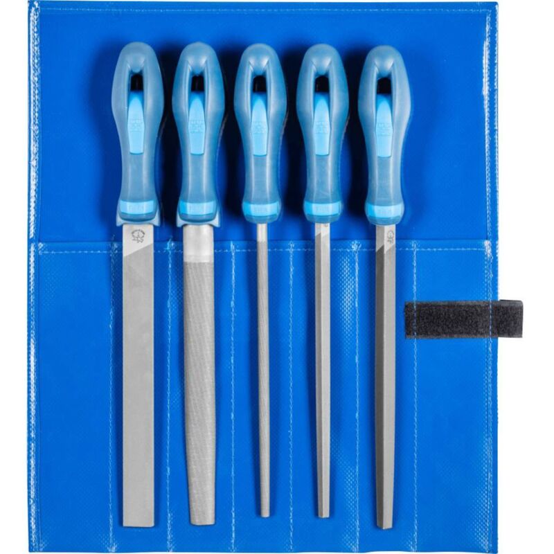 foto del prodotto pferd tools 11800531 kit di lime da officina a punta 1 in borsa a rullo in pvc lunghezza 200 mm 1 pz.