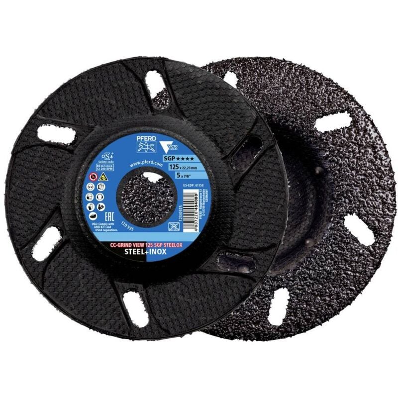 foto del prodotto pferd tools 64196126 set di mole diametro 125 mm foro 22.23 mm acciaio inox, acciaio, legno 10 pz.