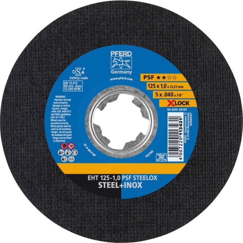 foto del prodotto pferd tools psf steelox 69198289 disco di taglio dritto 125 mm 10 pz. acciaio inox, acciaio