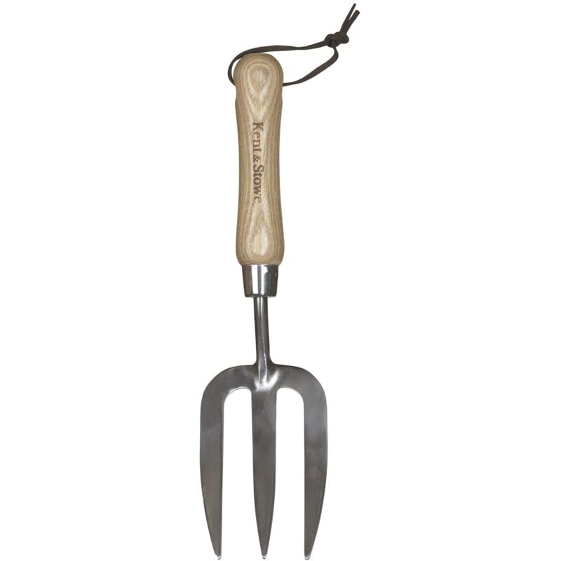 foto del prodotto pflanzen k lle kent stowe forchetta da giardino forcone per giardinaggio in acciaio inossidabile, rastrello a manico corto in frassino,