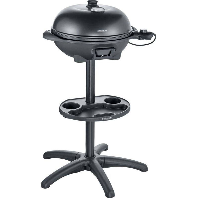 foto del prodotto pg 8541 elettrico brabecue grill con supporto barbecue a sfera, termometro sul coperchio zona barbecue diametr severin