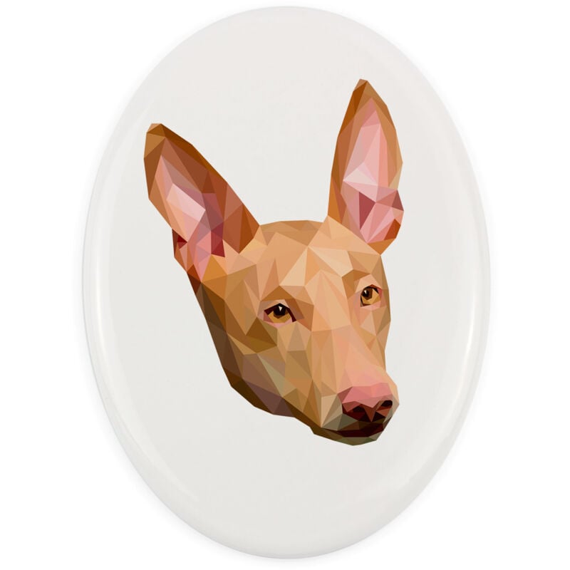 foto del prodotto pharaoh hound, maltese greyhound una piastrella geometrica con una foto e un iscrizione di art dog