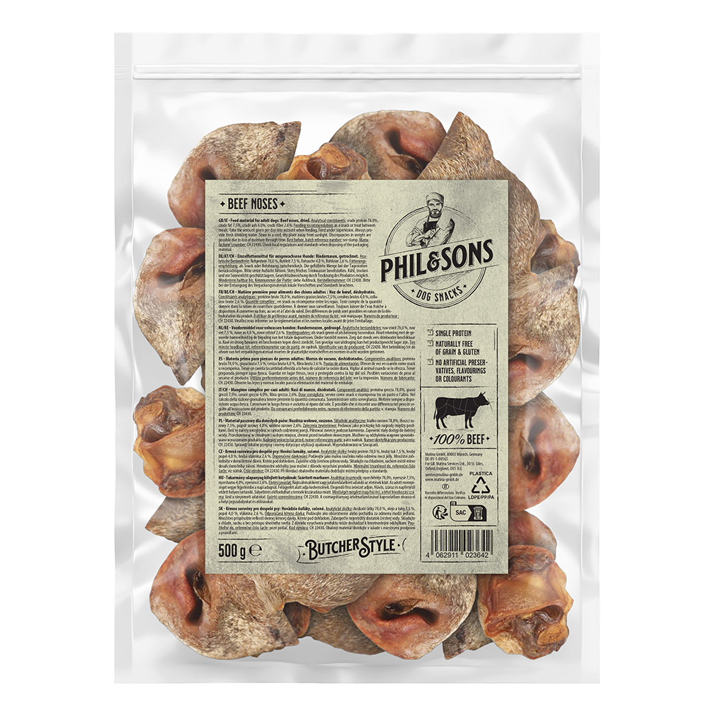 foto del prodotto phil sons nasi di manzo snack per cane 500 g