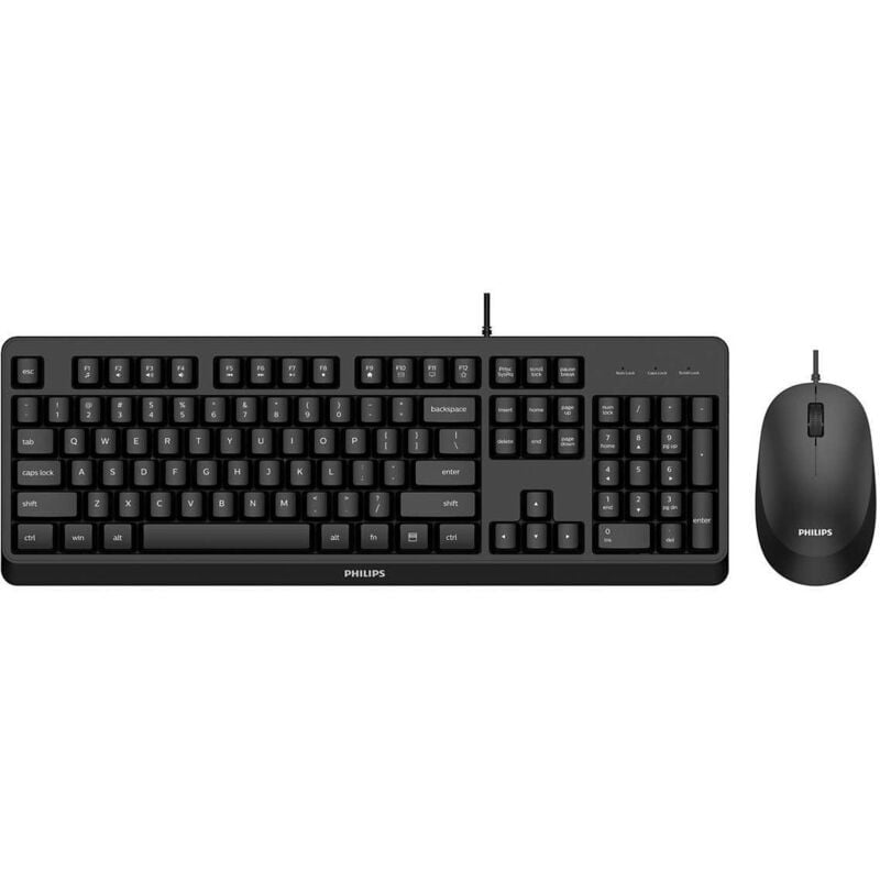 foto del prodotto philips 2000 series spt6207bl/34 tastiera mouse incluso universale usb qwerty inglese nero