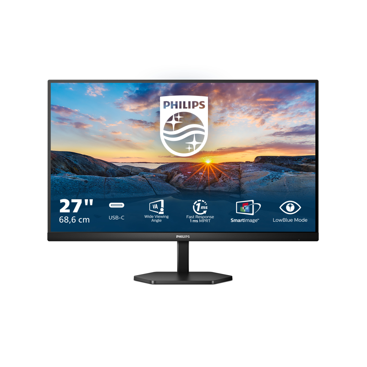 foto del prodotto philips 3000 series 27e1n3300a 00 led display 68,6 cm 27 1920 x 1080 pixel full hd nero