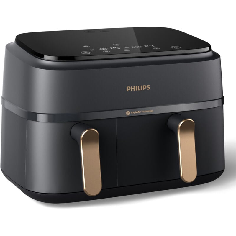 foto del prodotto philips - 3000 series airfryer doppio cestello, friggitrice ad aria da 9.0l, 12 metodi di cottura, app per ricette na352/00. tipo di prodotto: friggitrice ad aria calda, capacità: 9 l, capacità frigg...