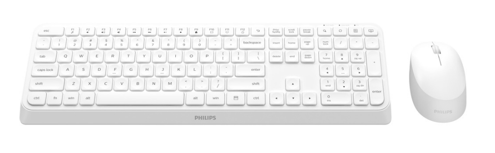 foto del prodotto philips 3000 series spt6307w 34 tastiera mouse incluso universale rf wireless qwerty inglese bianco